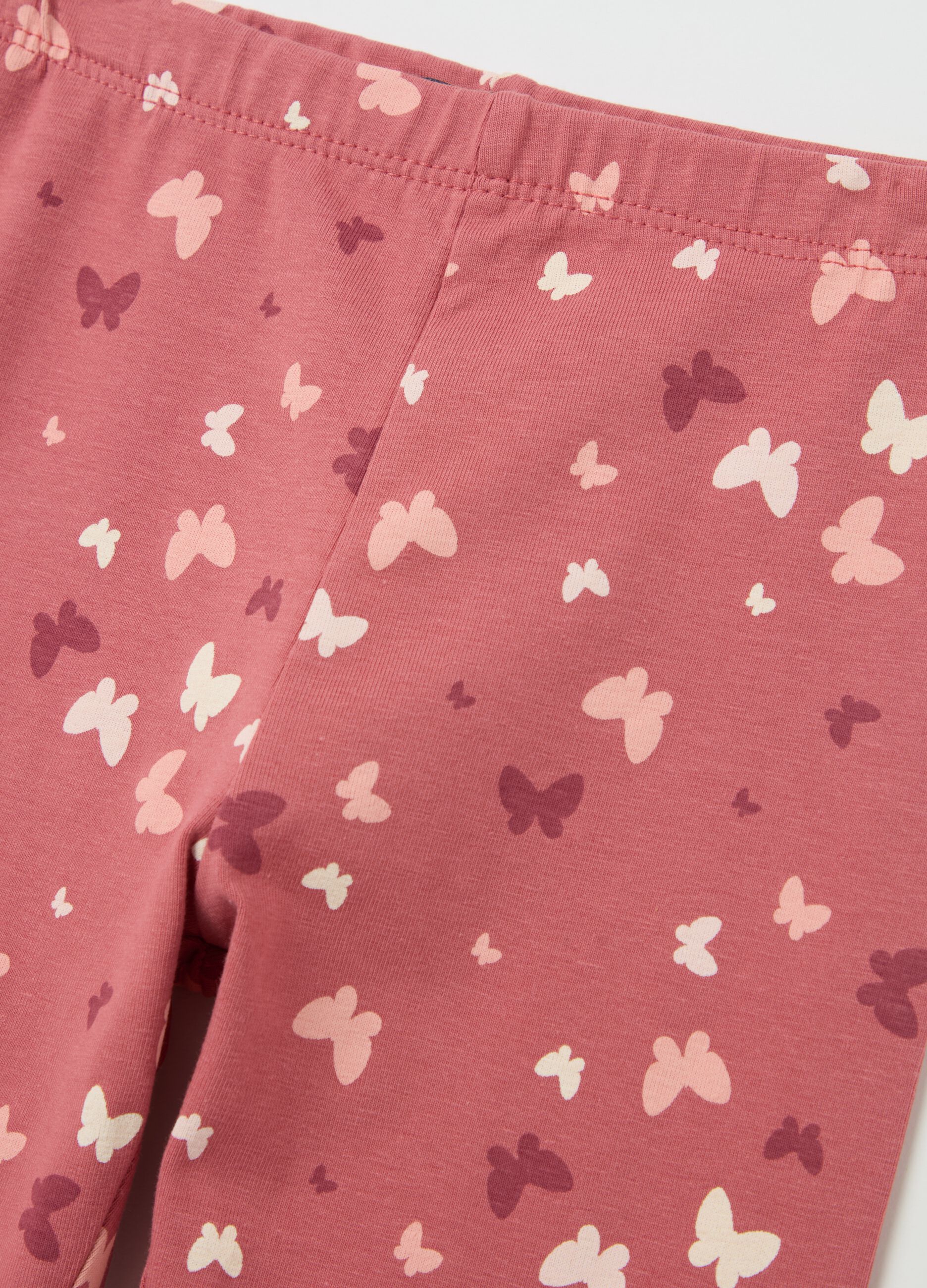 Three-quarter leggings in stretch cotton