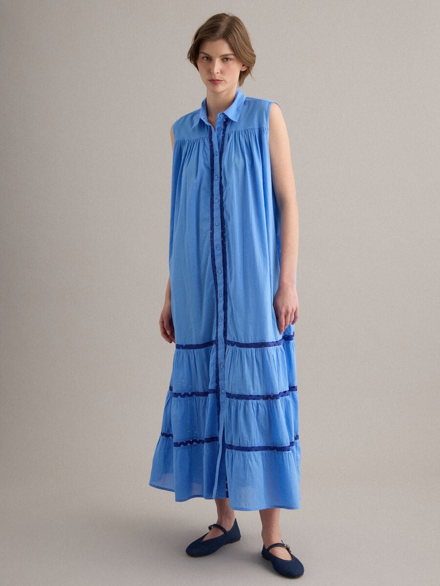Light Blue Pure Cotton Shirt Dress_1