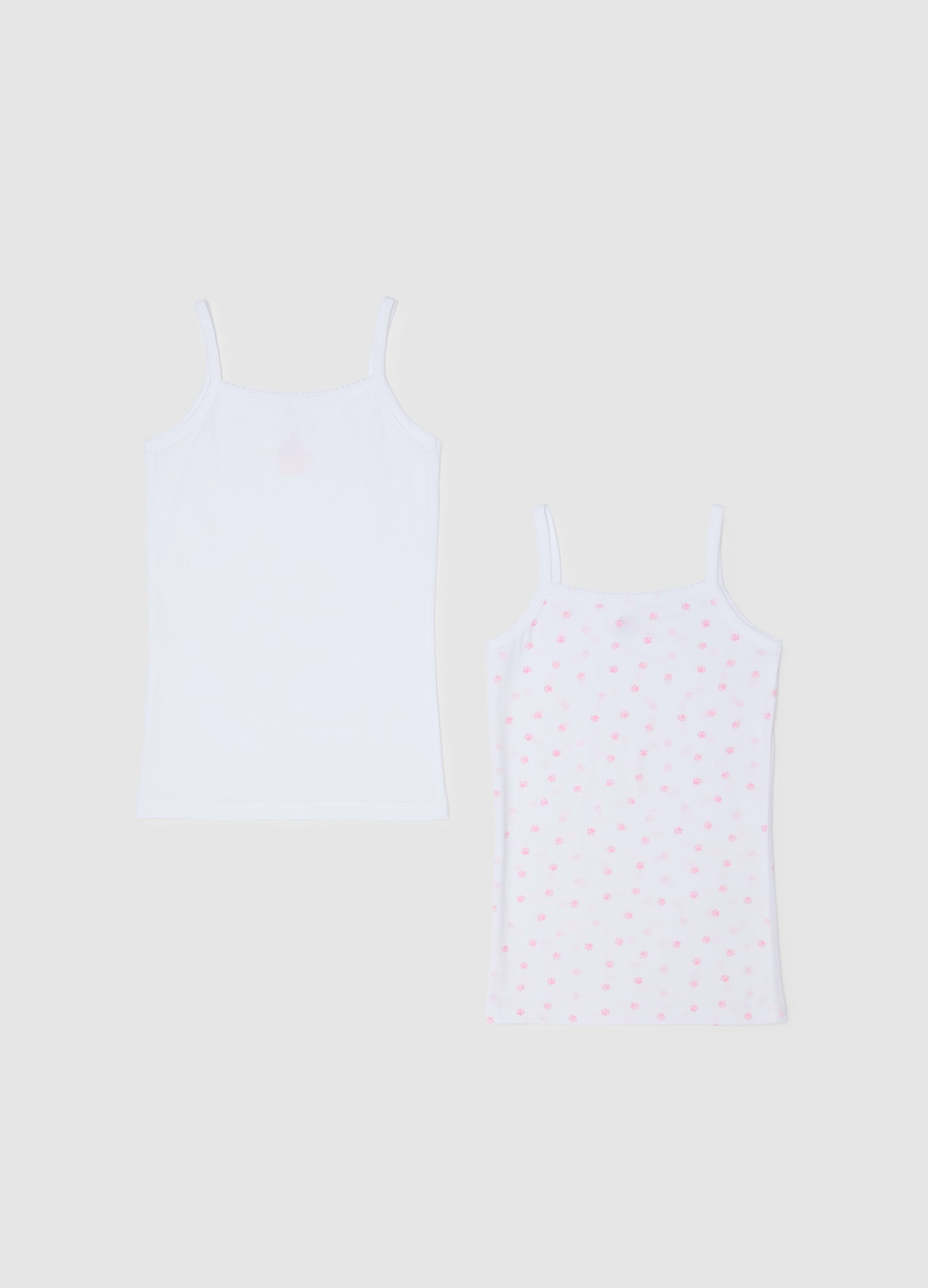 Pack of girls' multicolour cotton vests