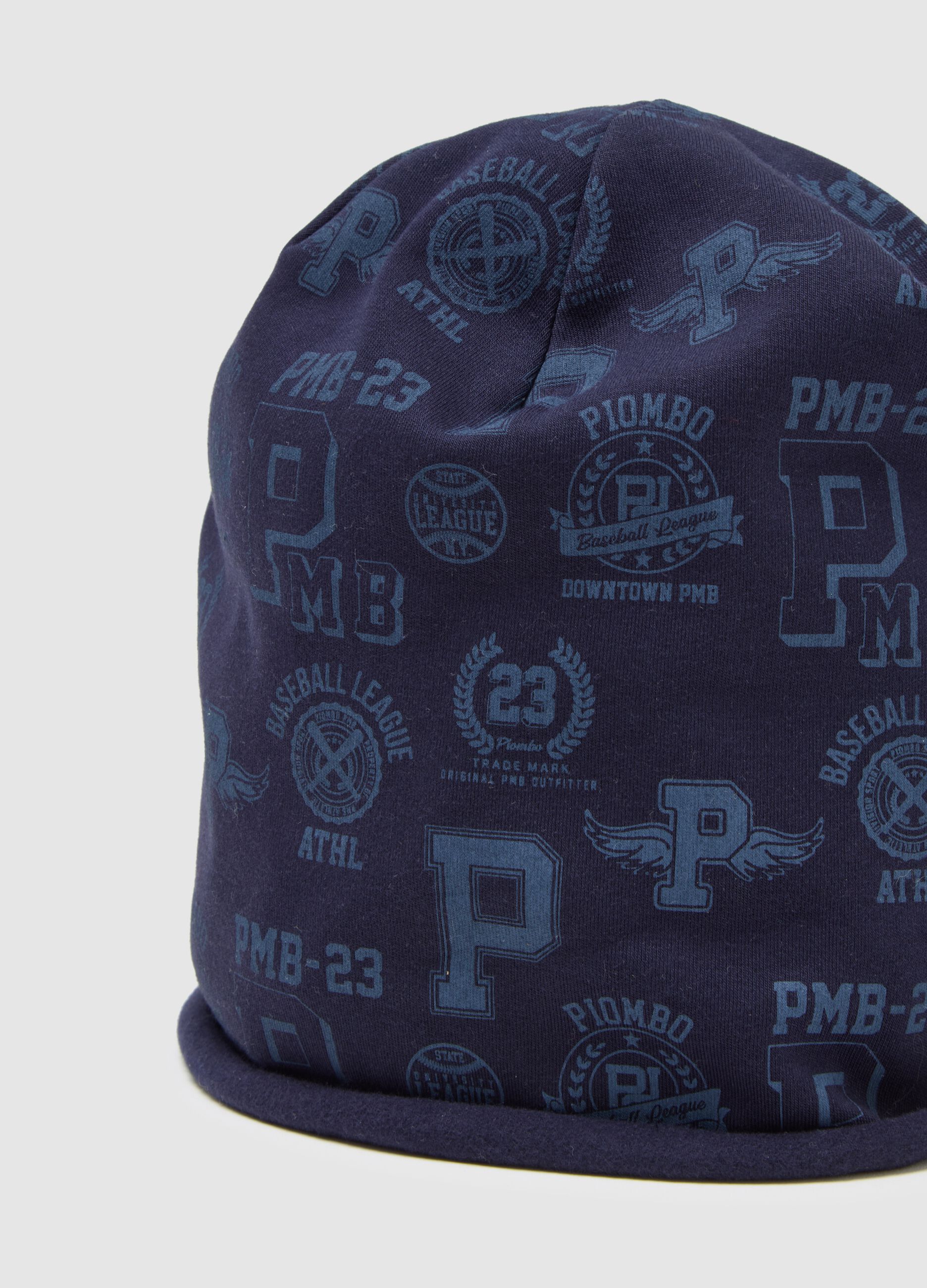 Cappello da bambino in cotone elasticizzato blu