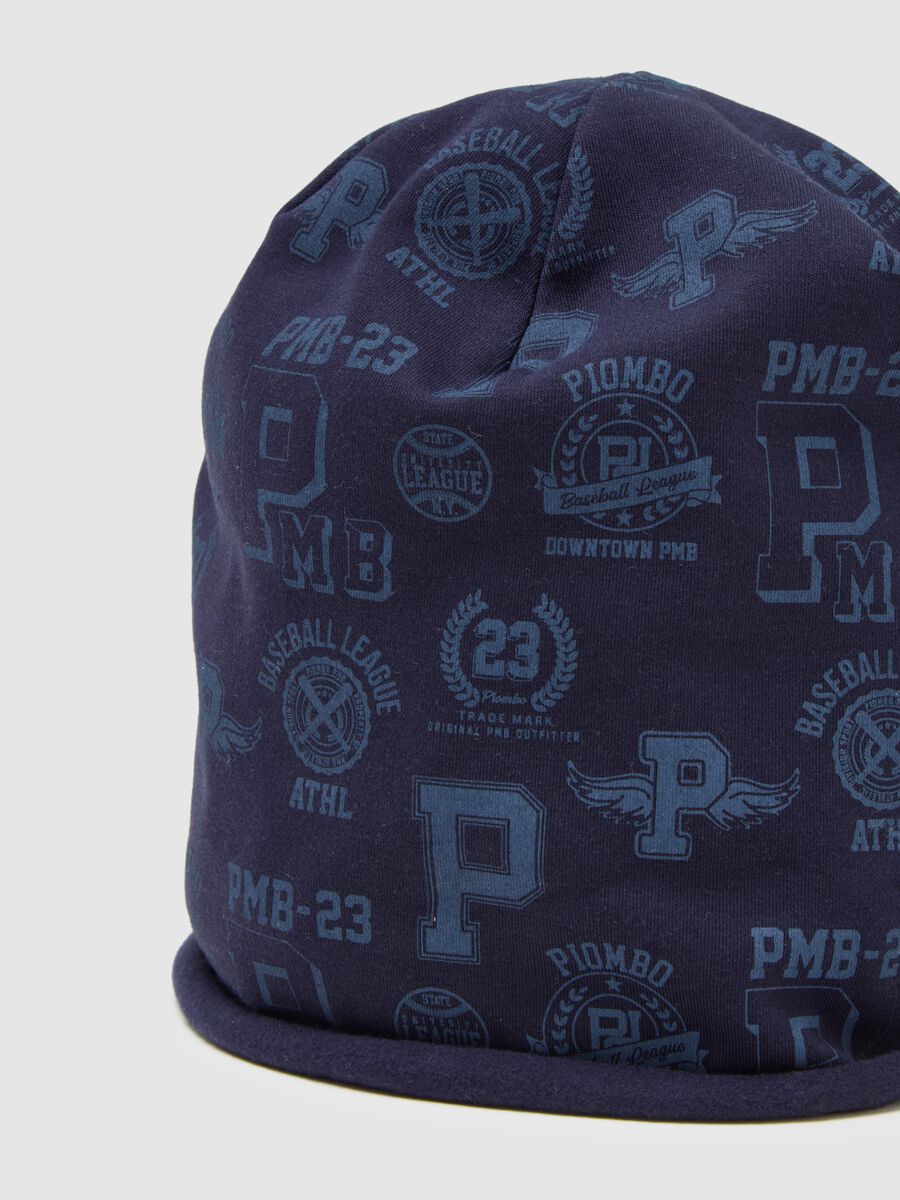 Cappello da bambino in cotone elasticizzato blu_2