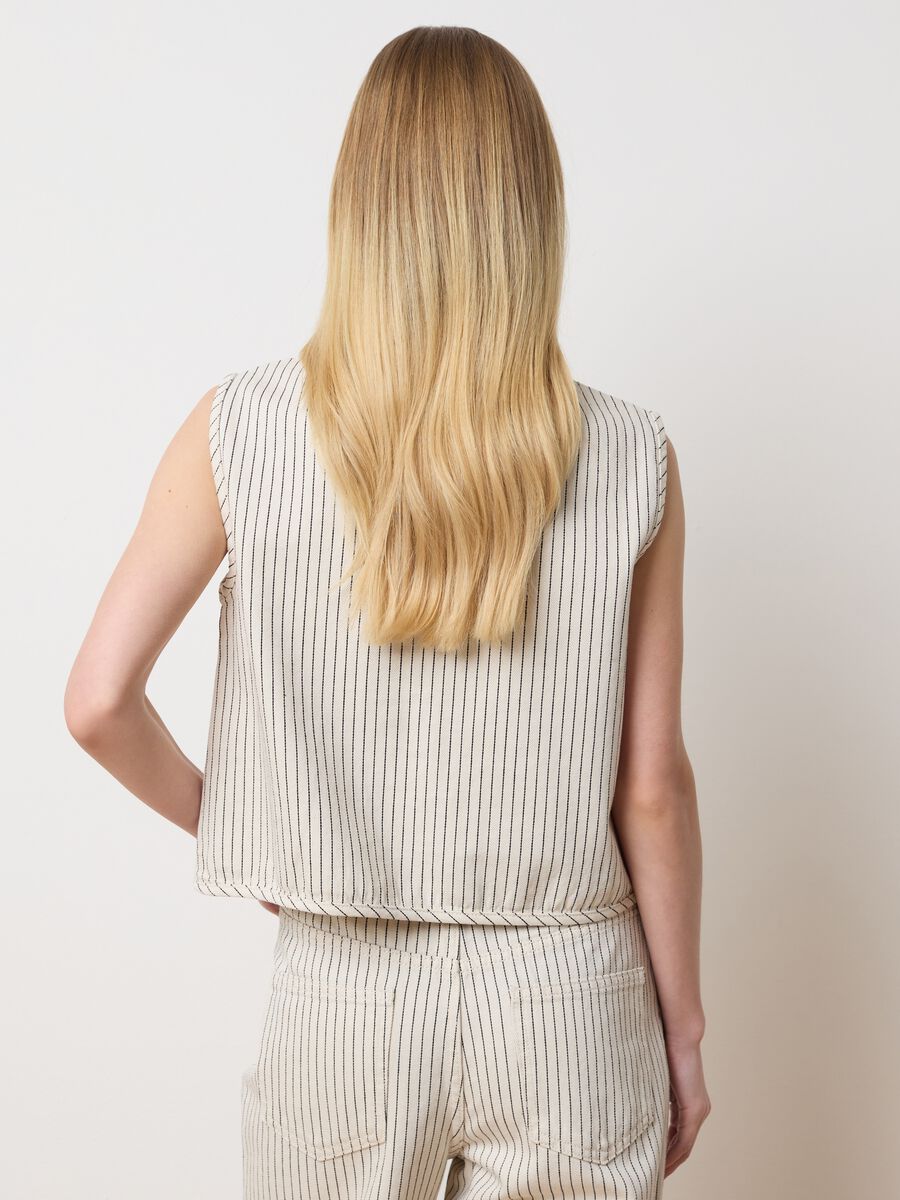 Pinstripe denim gilet_2