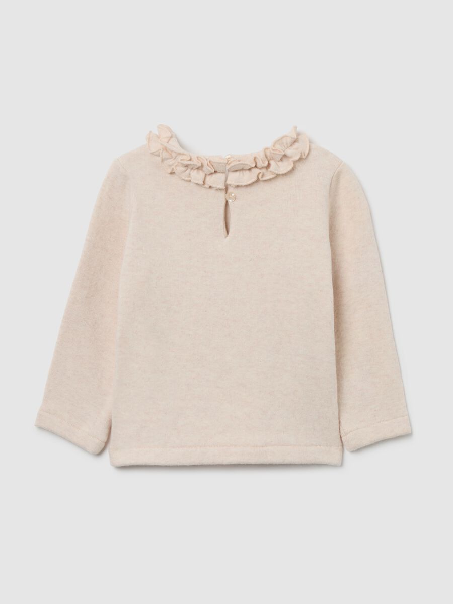 Girls' beige cotton-blend sweater in regular fit_1