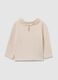 Girls' beige cotton-blend sweater in regular fit_1