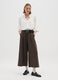 Brown wide-leg linen blend trousers_0