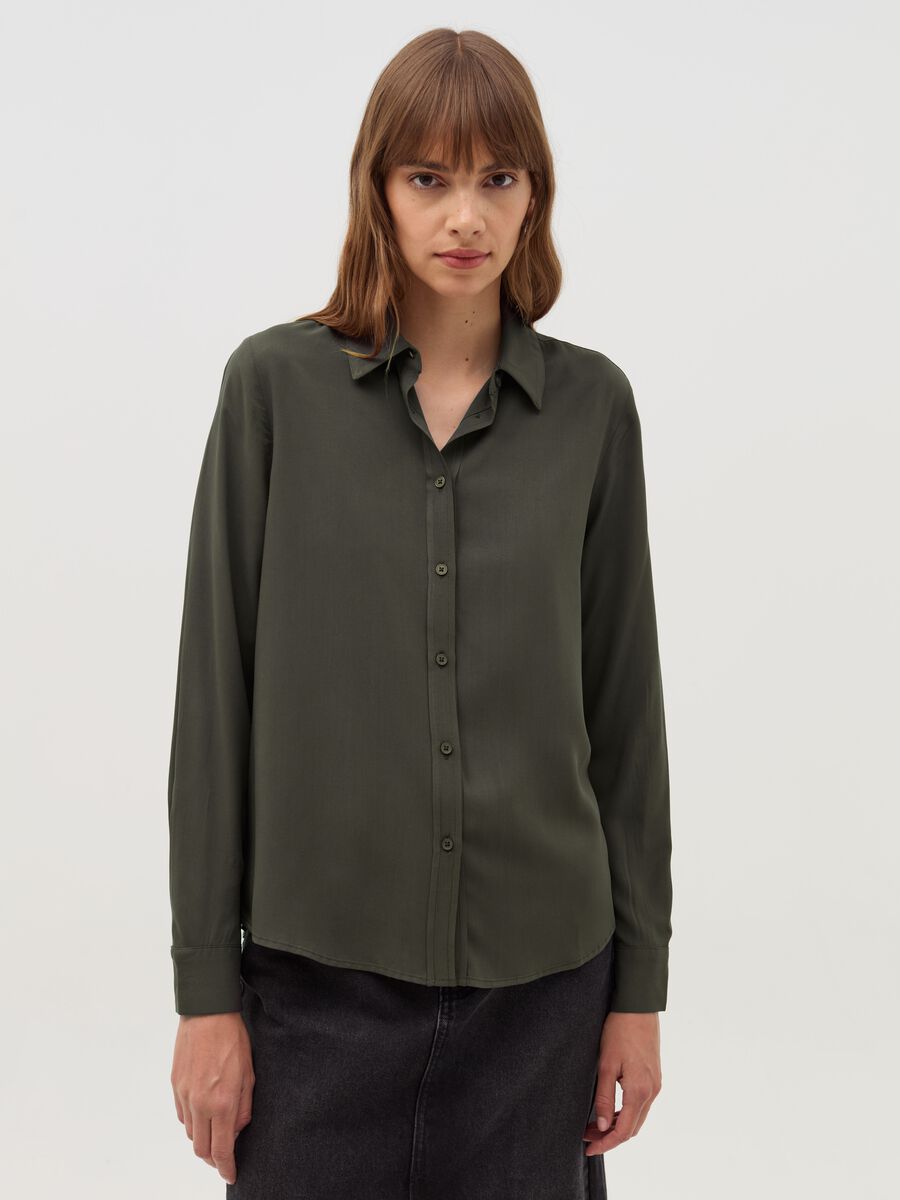 Camicia in viscosa tinta unita_0