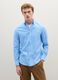 Long-sleeved blue flannel shirt in pure cotton regular fit_0