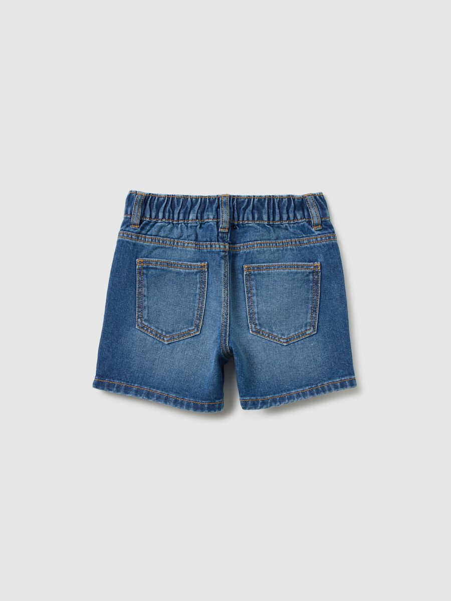 Shorts da bambina in puro cotone denim regular fit_1