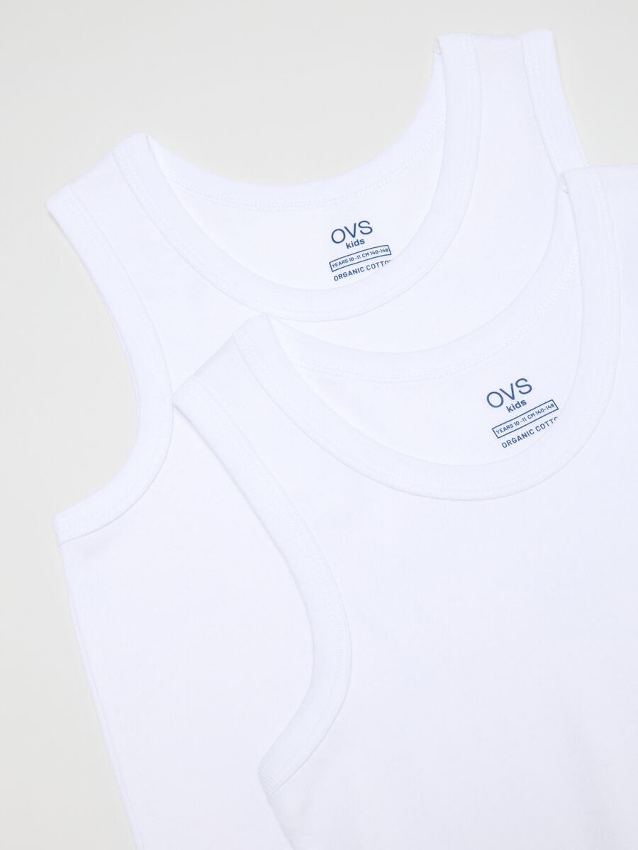 Boy's White Cotton Vests Pack - Regular Fit_3