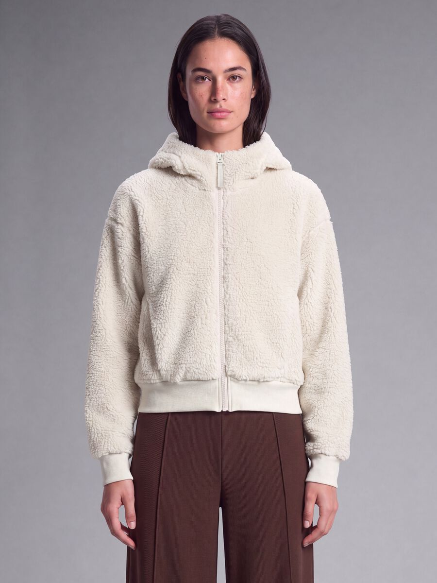 Full-zip bianca con cappuccio effetto teddy ALTAVIA STUDIO_1
