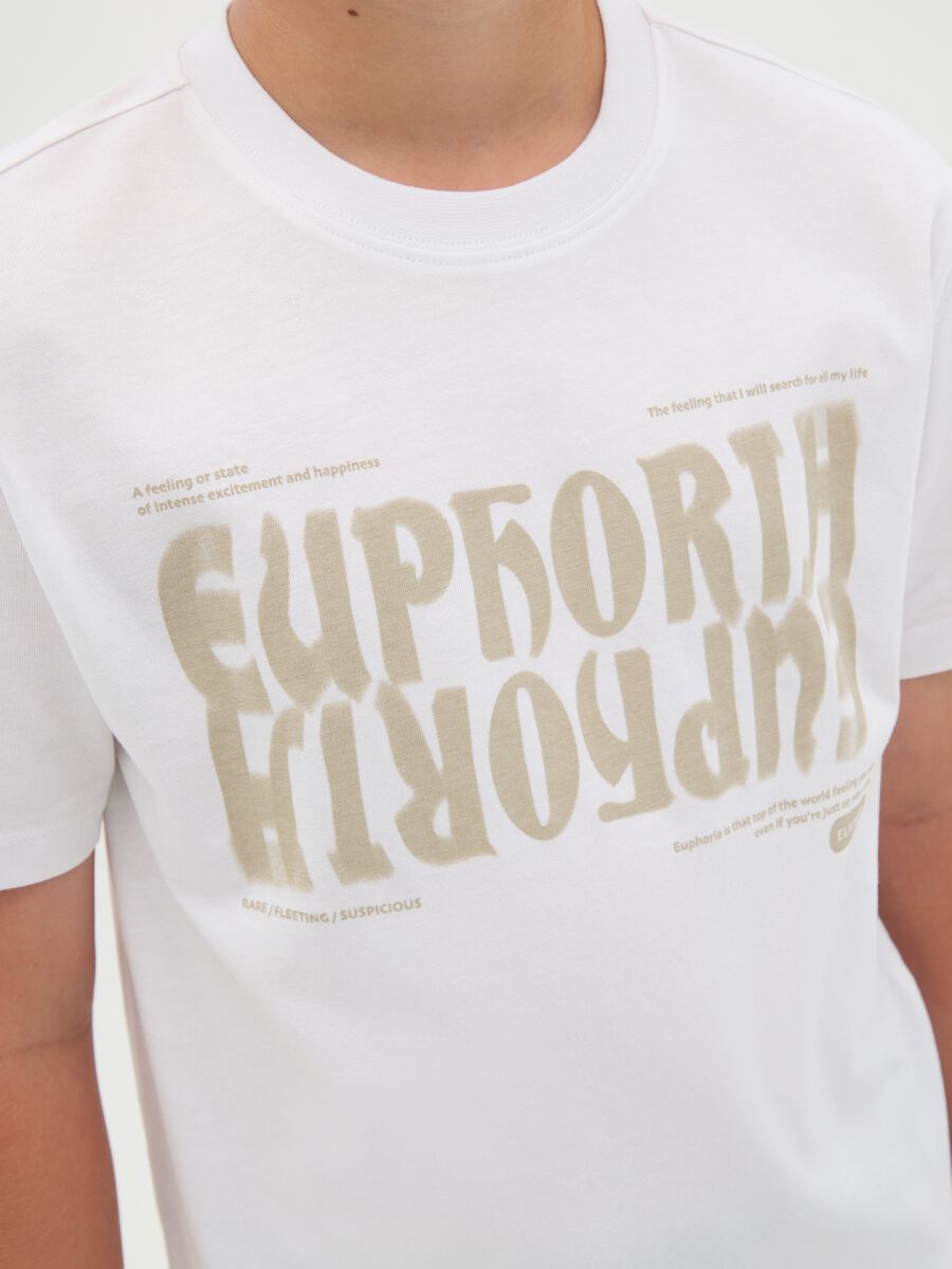 White cotton T-shirt with lettering print_1