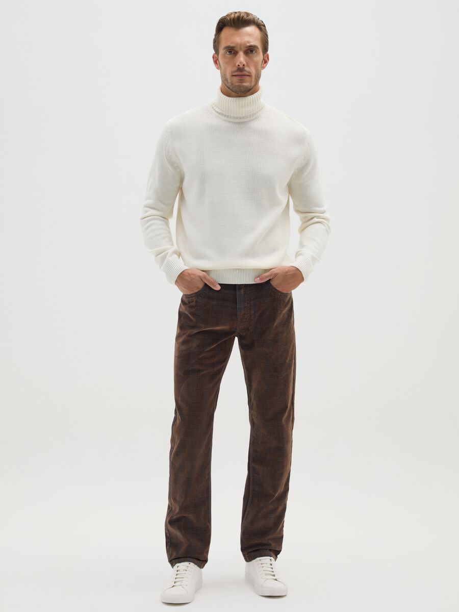 Brown pure cotton jeans with regular fit_0