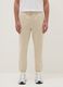 Beige cotton blend jogger trousers regular fit_1