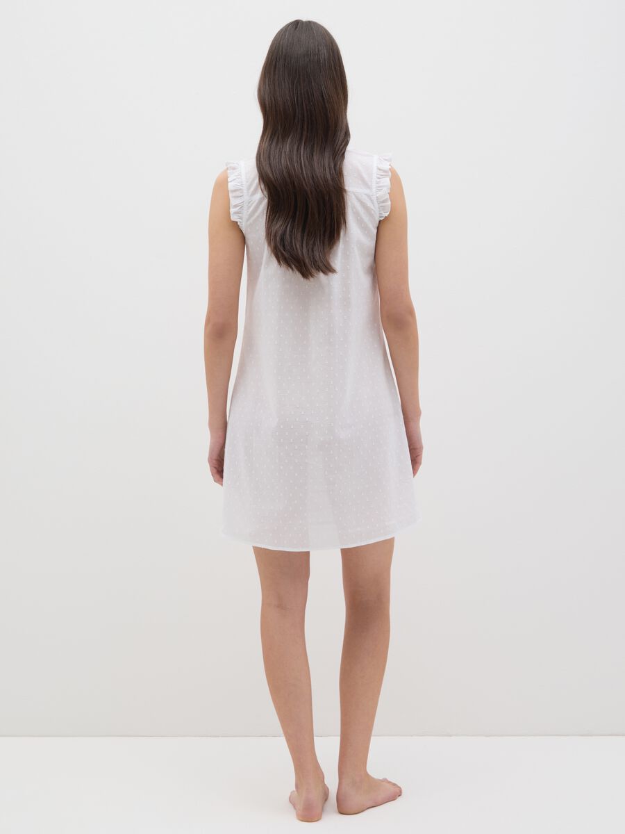 Sleeveless white pure cotton women's dress_2