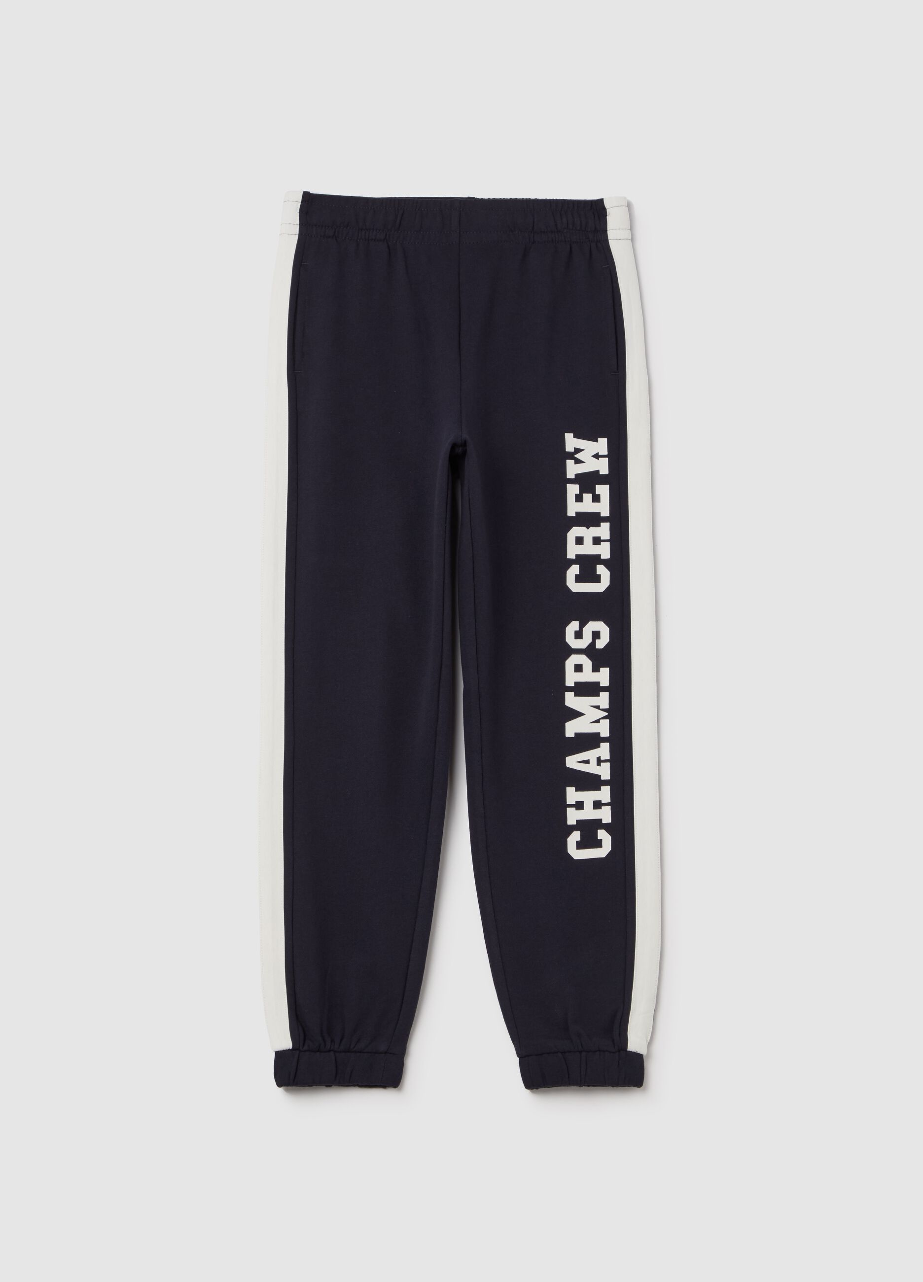 Joggers with contrasting bands and "Champs Crew” print