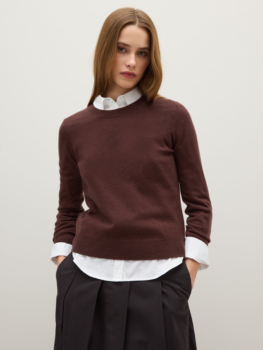 Brown pure wool sweater regular fit_1