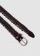 Dark brown braided belt with metal buckle_1