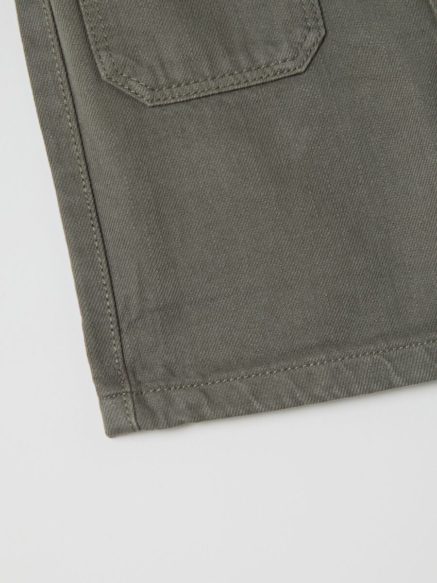 Grey shorts in cotton with drawstring_3