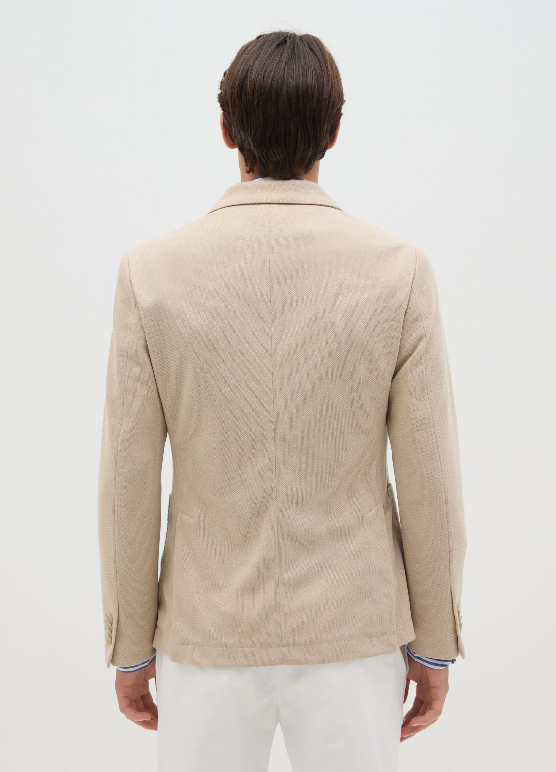 Blazer da uomo beige slim fit