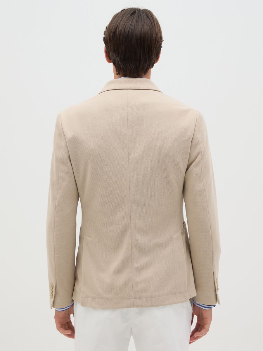Men's Beige Slim Fit Blazer_3