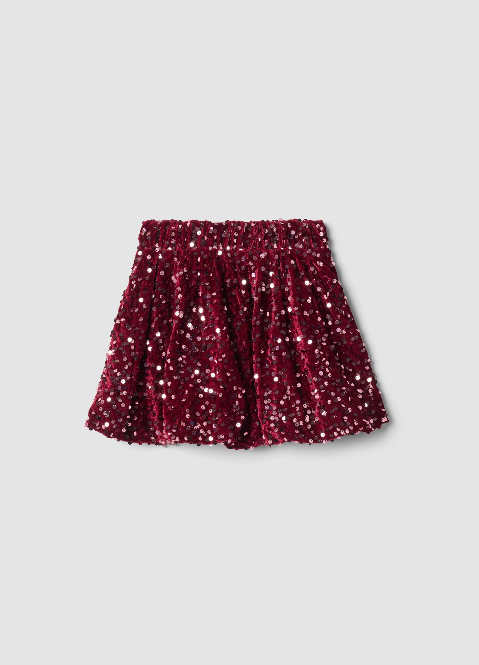 Plum purple sequin skirt with elasticated waist