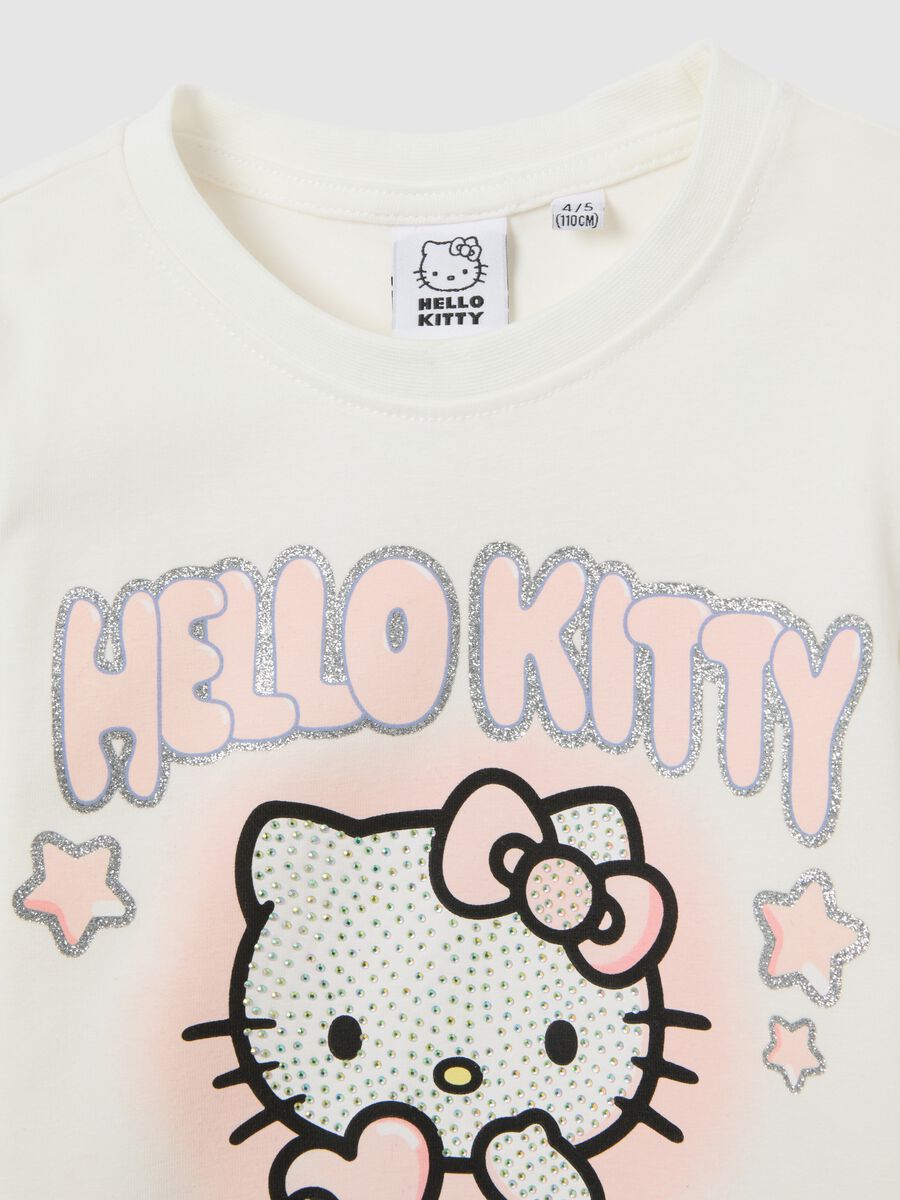 T-shirt da bambina in misto cotone bianca di Hello Kitty_2