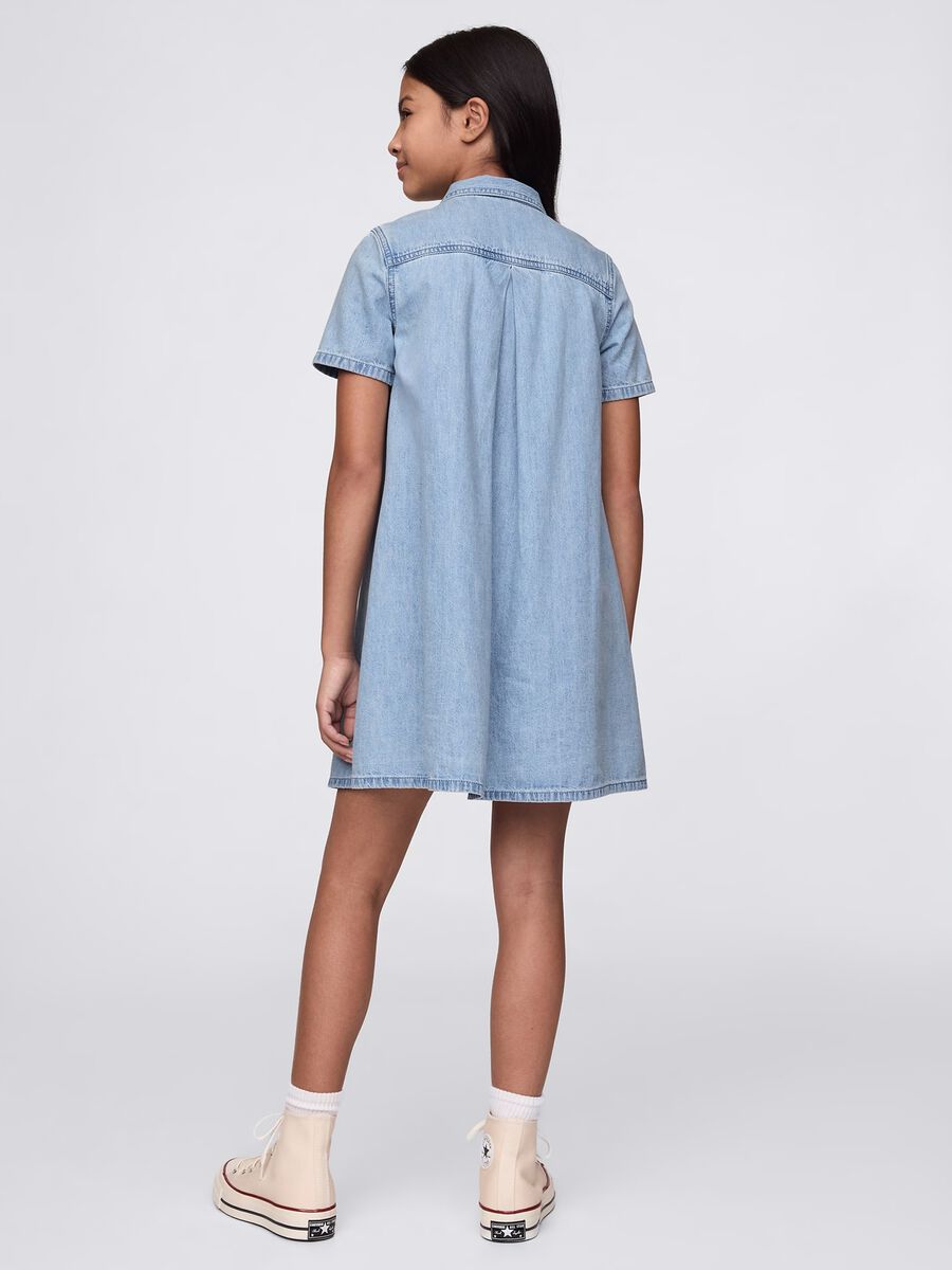 Denim dress in cotton with zip_1