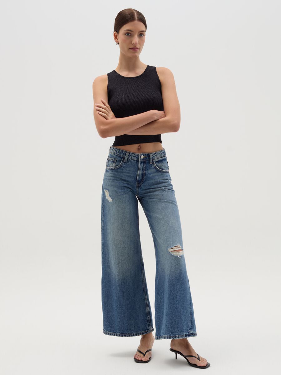 Ribbed lurex tank top_1