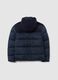 Regular fit blue padded jacket for boys with hood and zip_1