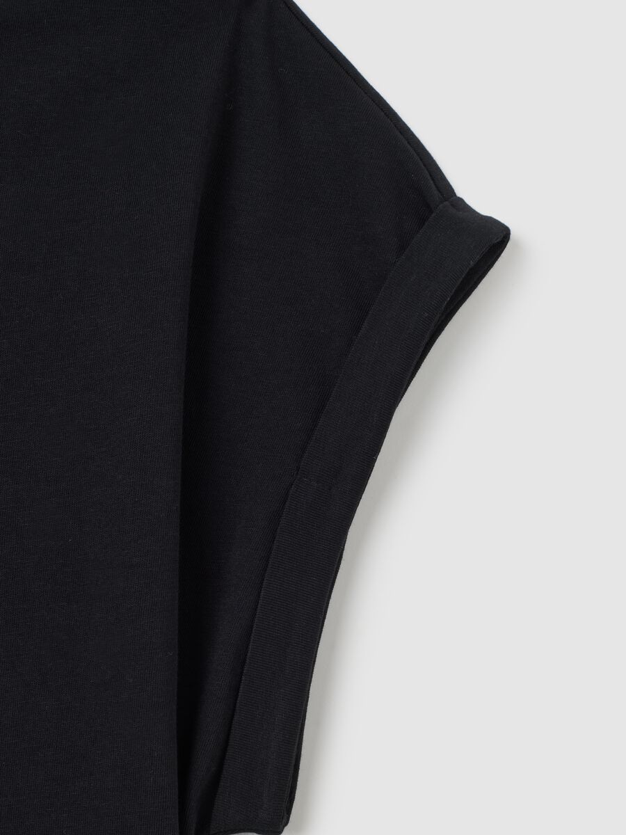 Black pure cotton regular fit T-shirt_5