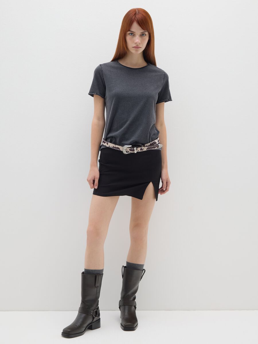 T-shirt in puro cotone grigia regular fit_1
