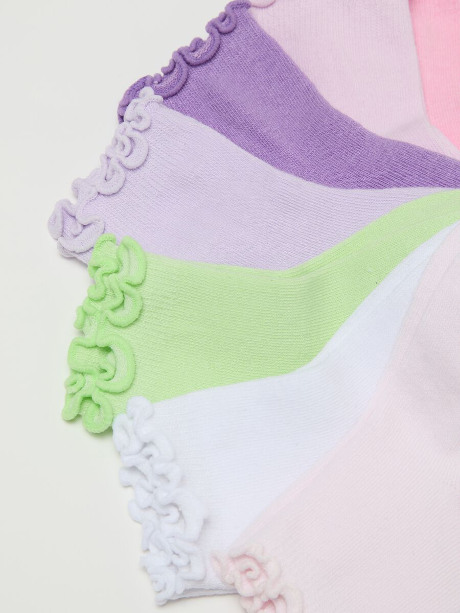 Seven-pair pack short socks with wavy trim_1