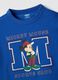 T-shirt in misto cotone blu da bambino con stampa Mickey Mouse_2