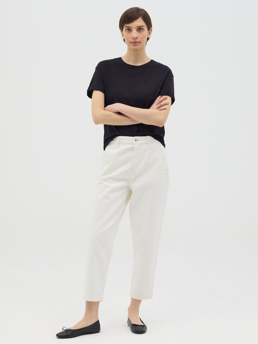 Black boxy-fit T-shirt in cotton_1