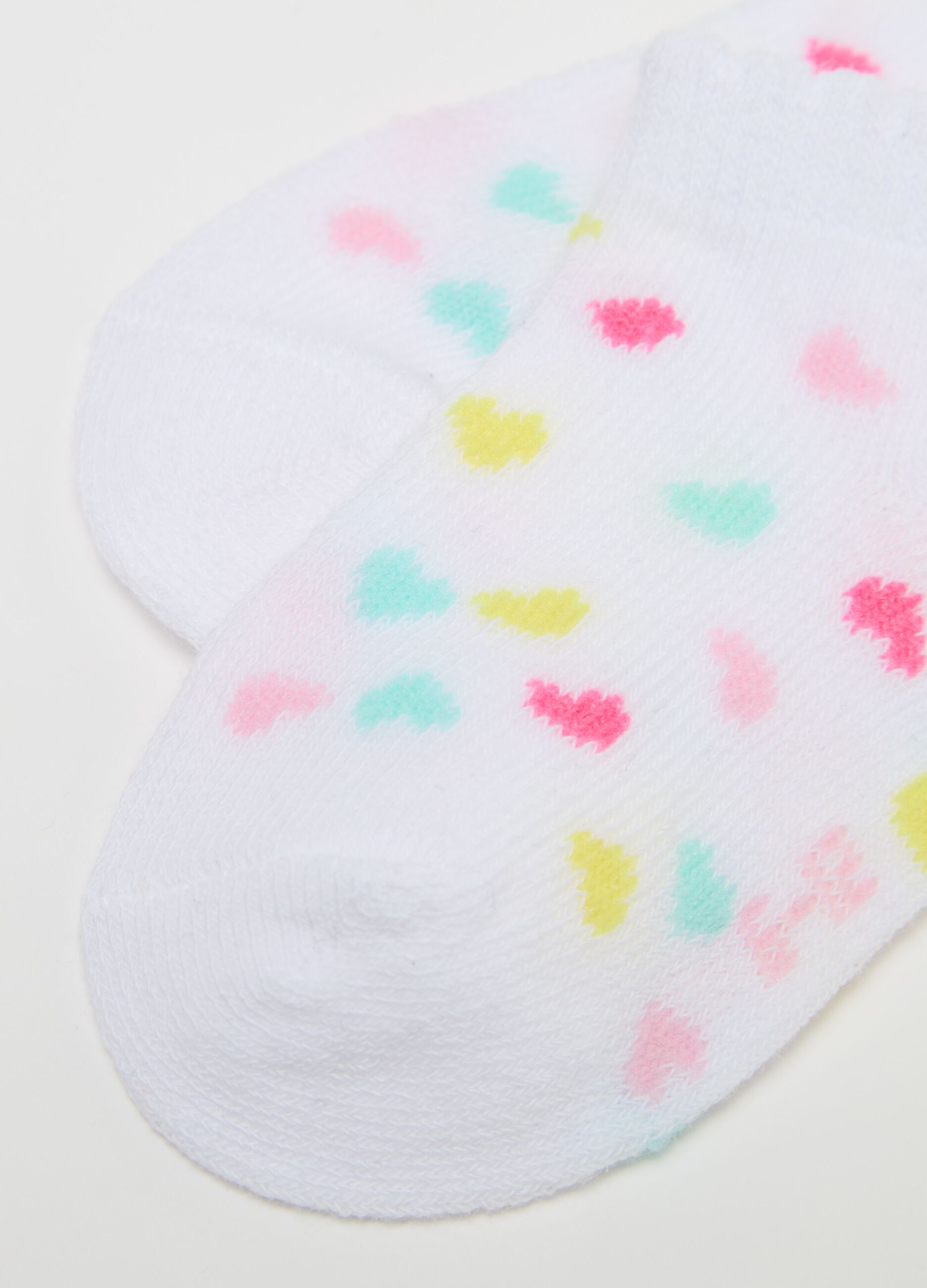 Three-pair pack short stretch socks with hearts design