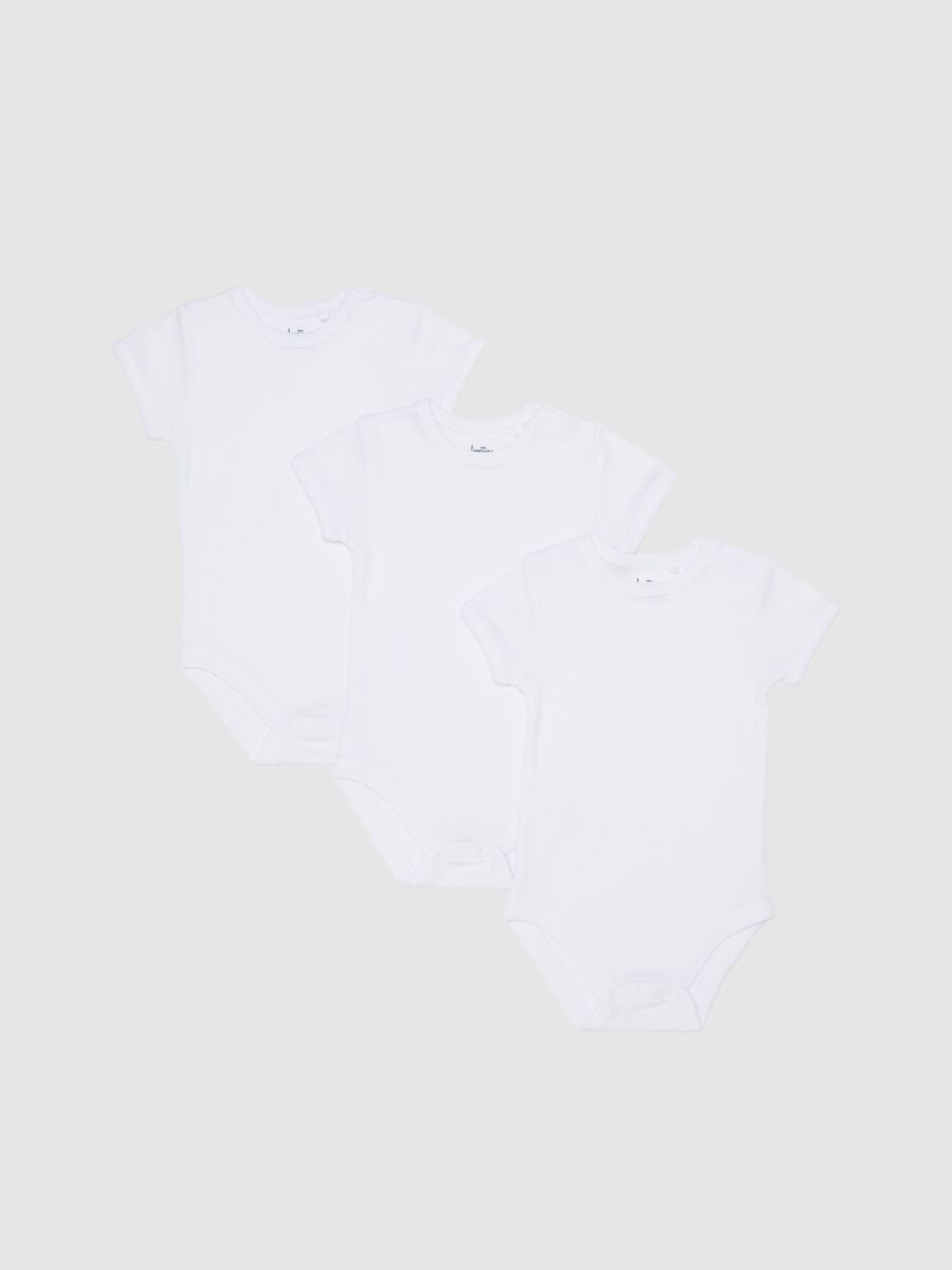 Tripack body bianchi da neonato in puro cotone organico_0