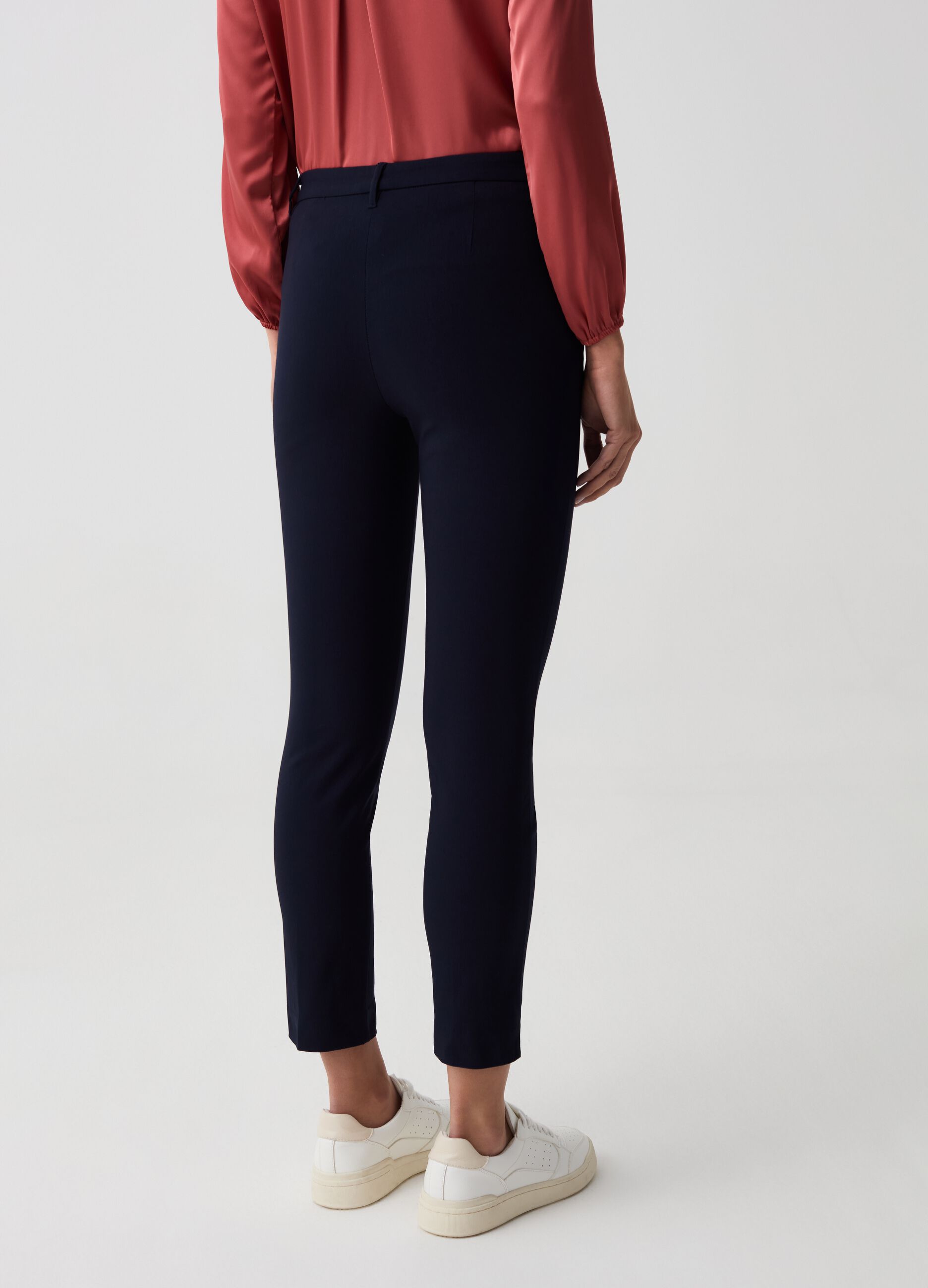 Cropped cotton chinos