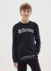 Boys' black T-shirt in pure cotton oversize fit_0