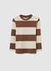 Kids' brown striped pure cotton regular fit jumper_0