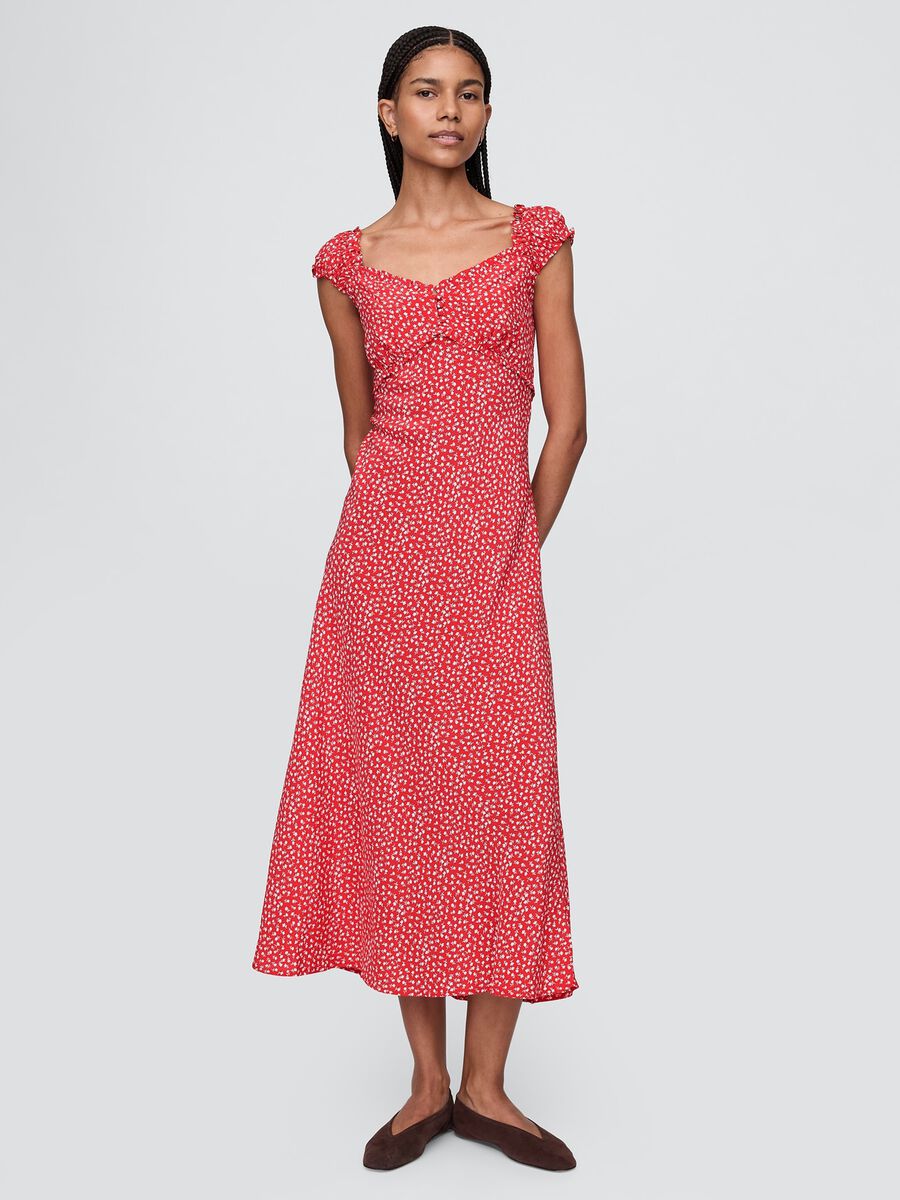 Sleeveless dress with floral pattern_1