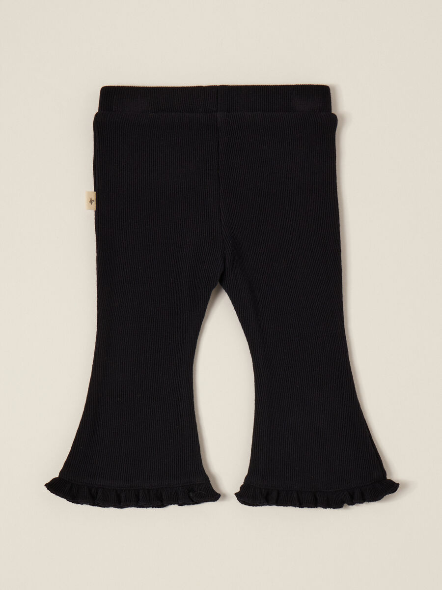 Pantaloni neri elasticizzati per neonata_1