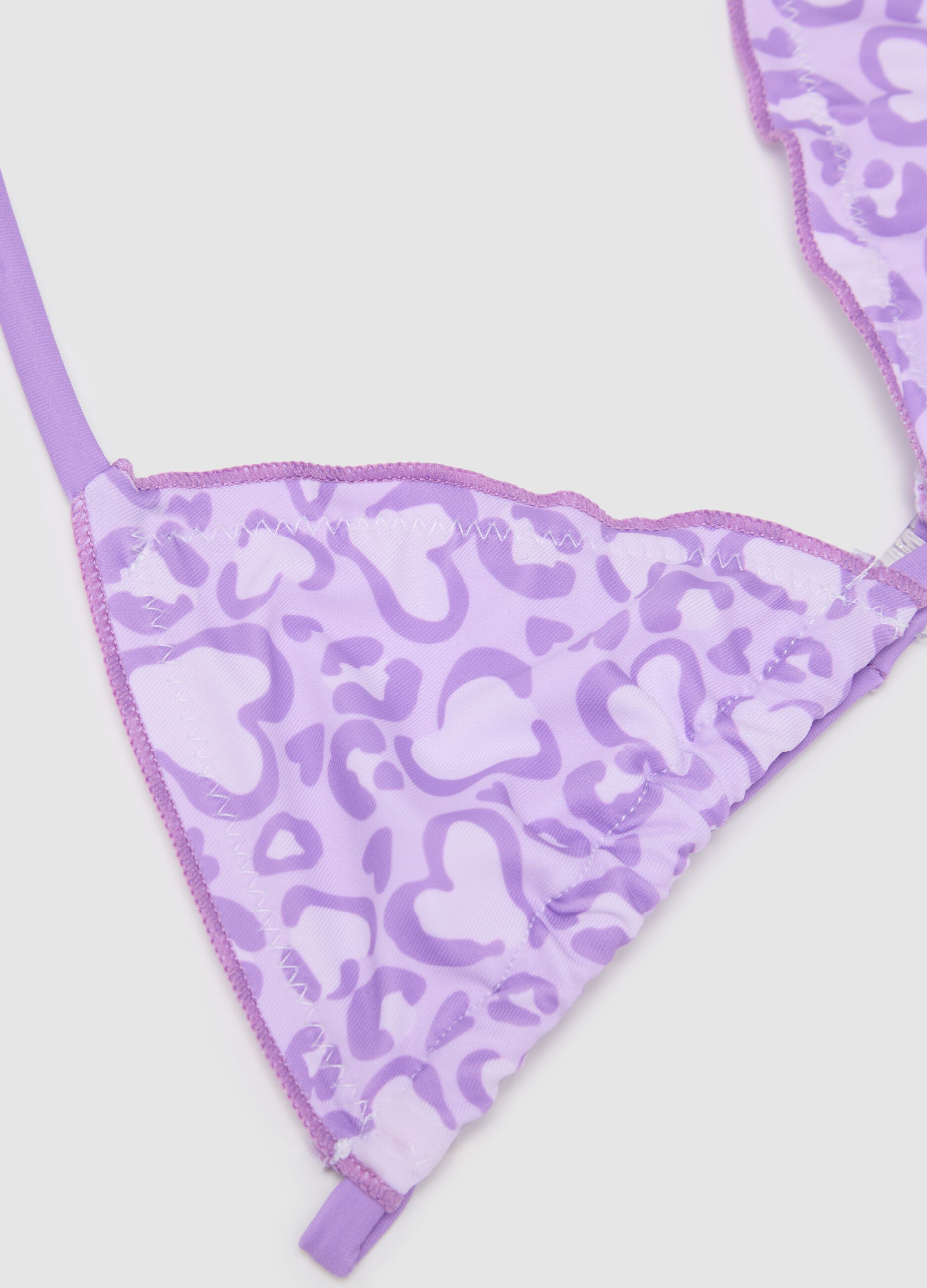 Bikini da bambina in misto elasticizzato viola