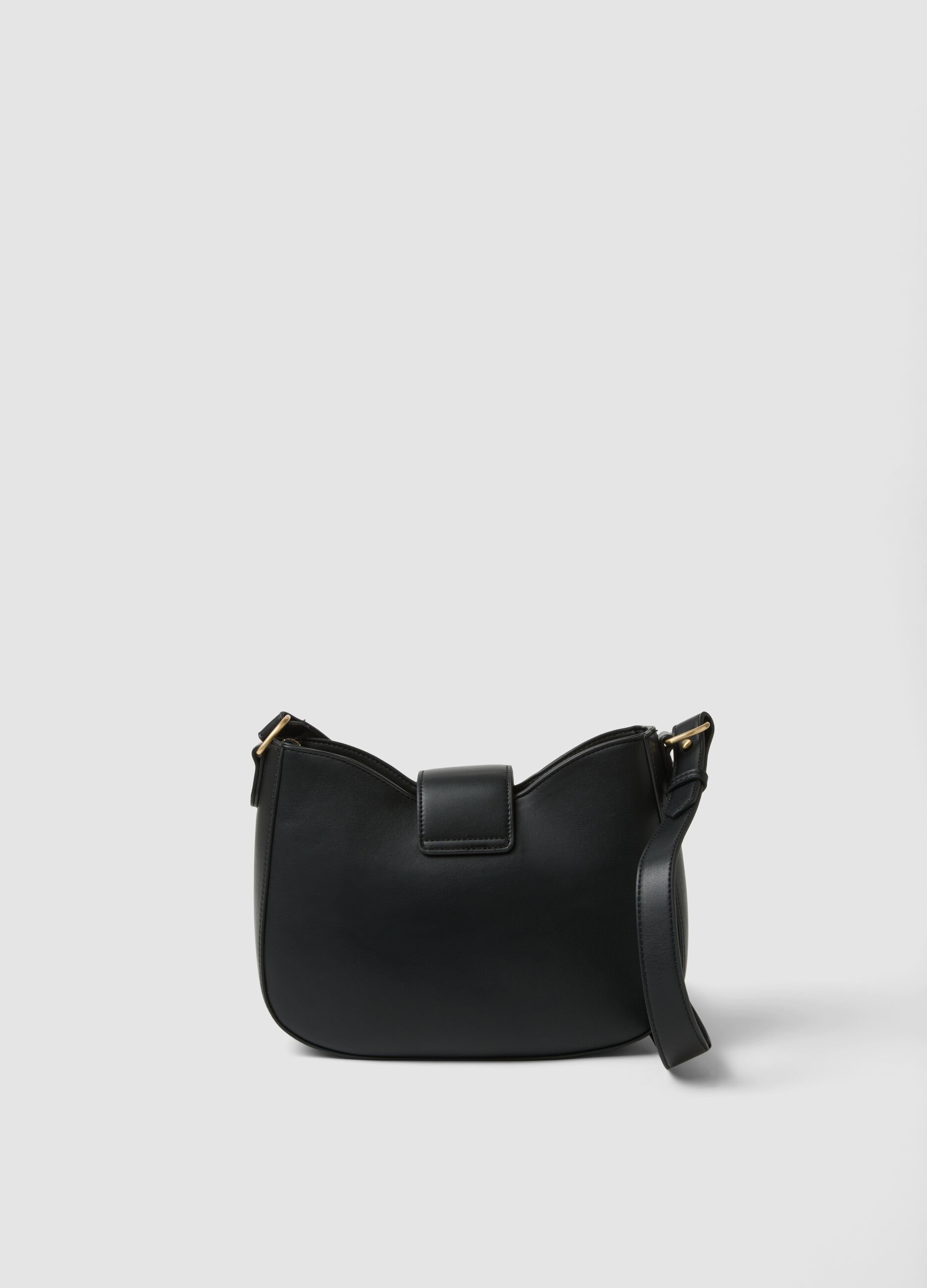 Black shoulder bag with adjustable strap