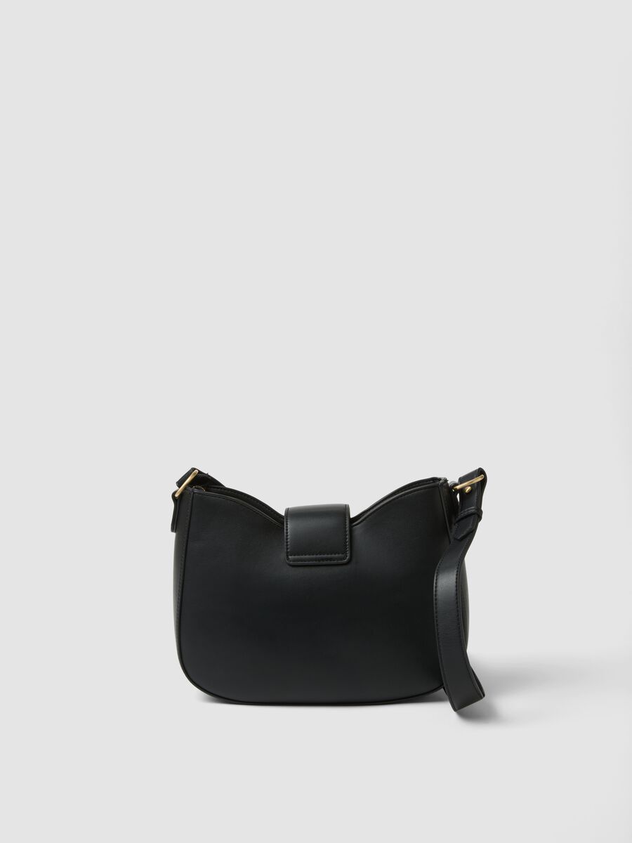 Black shoulder bag with adjustable strap_1