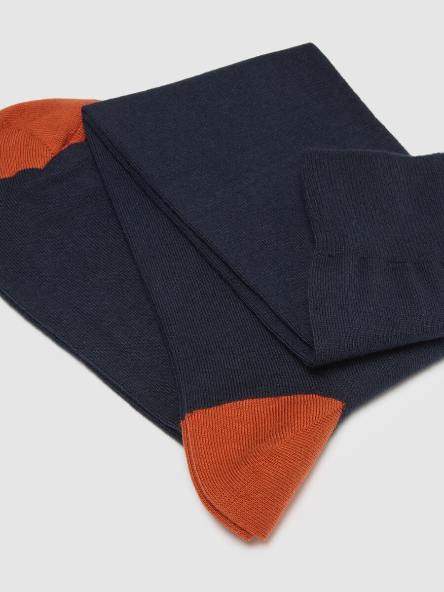 Twin-pack long multicoloured cotton socks with stretch_1