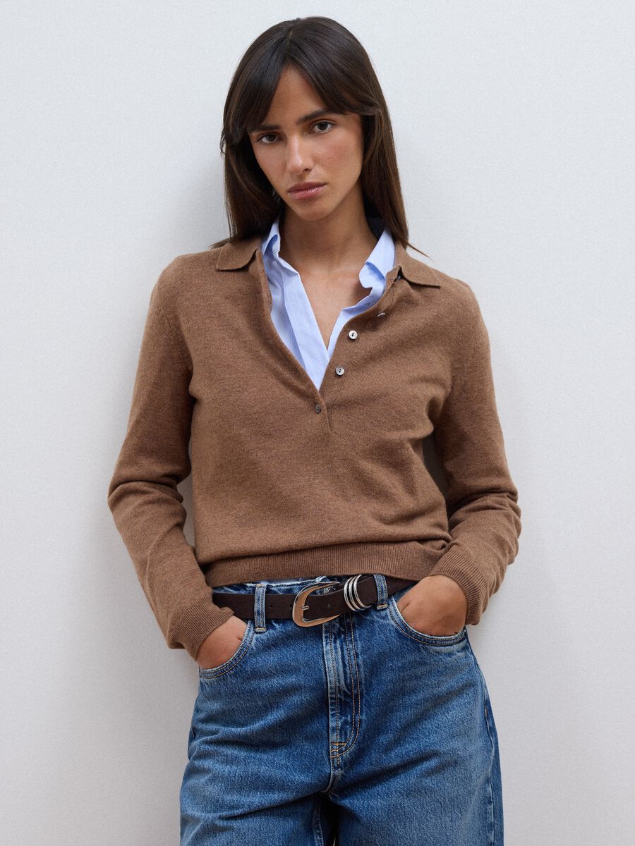 Brown pure wool crew-neck jumper_1
