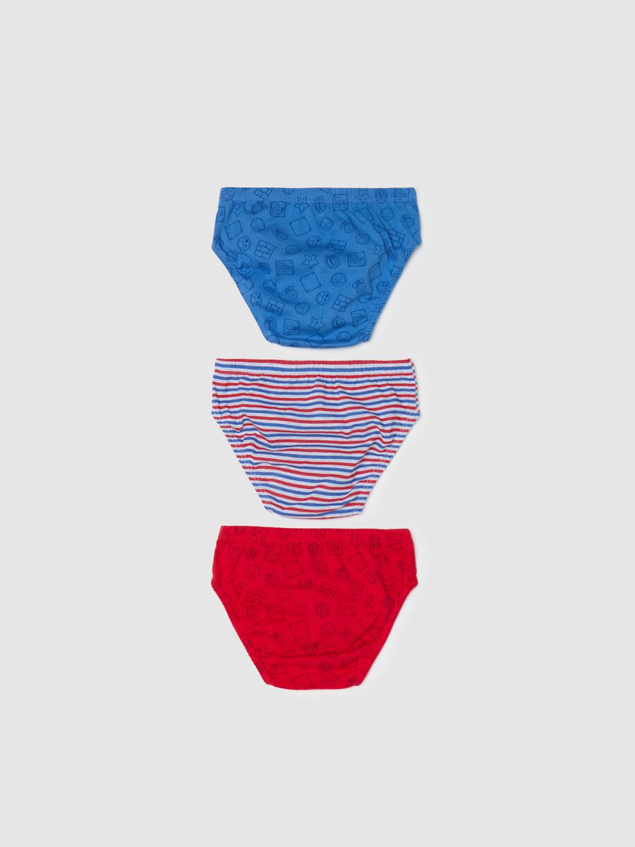 Three-pack cotton briefs with Super Mario™ print_1