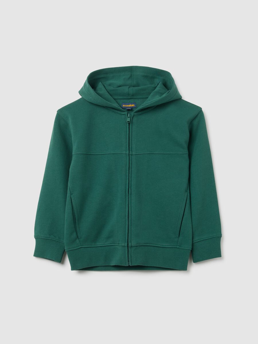 Felpa da bambino in puro cotone verde regular fit_0