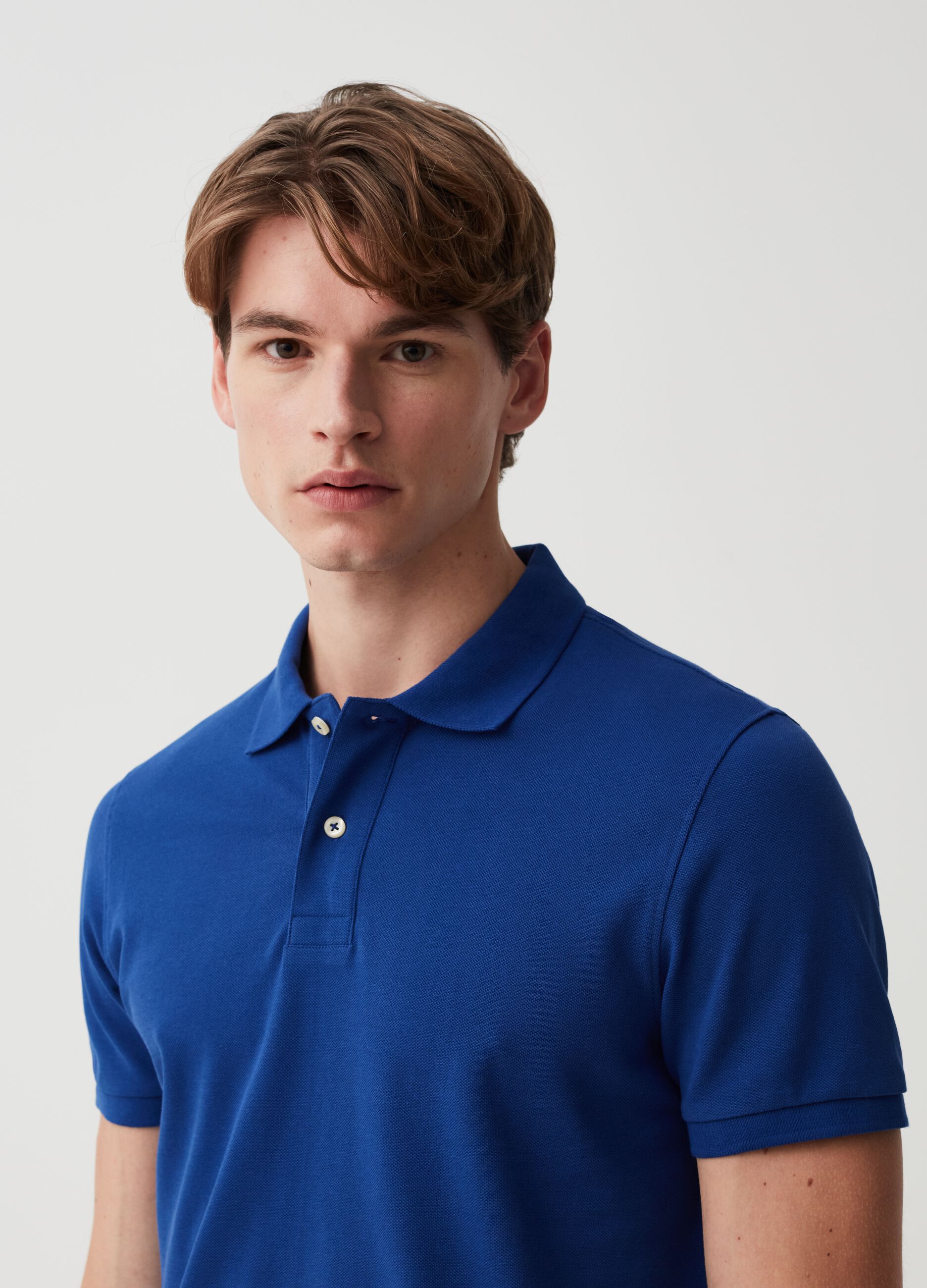 Organic cotton pique polo shirt