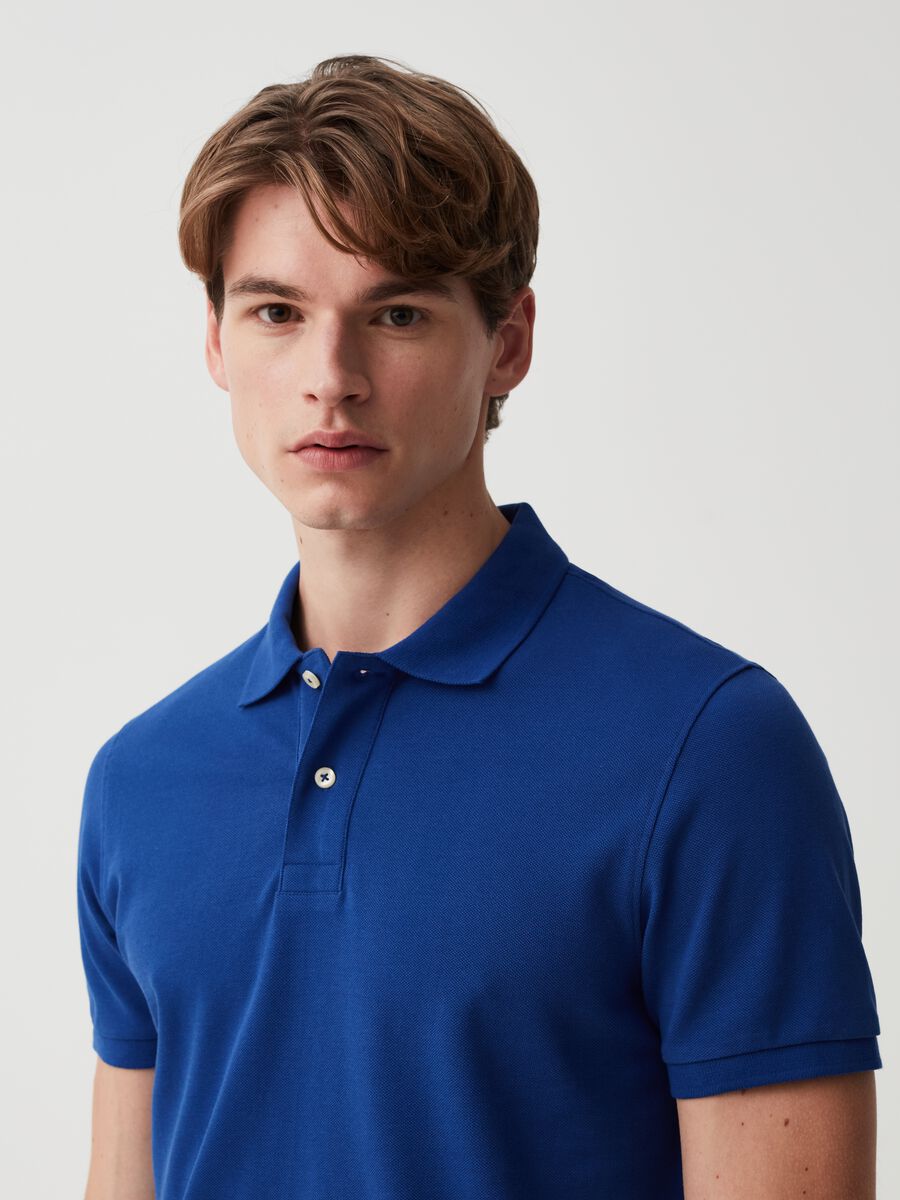 Organic cotton pique polo shirt_0